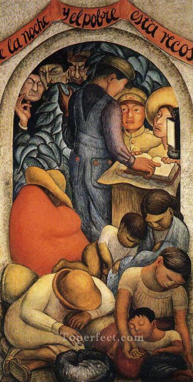 Night of the Poor Socialism Diego Rivera Oil Paintings